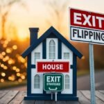 A house flipping sign is flipped to reveal different exit strategies