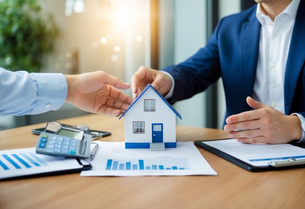 A real estate agent negotiating a short sale deal with a seller to maximize profit