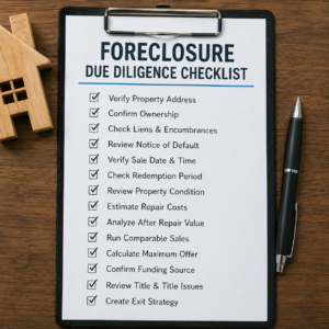 foreclosure due diligence checklist