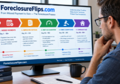 A focused investor analyzing a detailed mortgage default timeline chart.