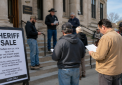 Image depicting a sheriff sale for real estate.